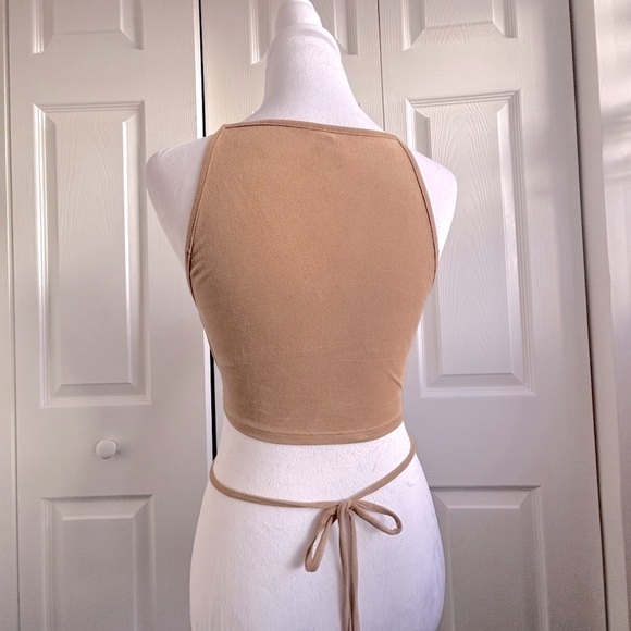 Nordstrom Tan Halter Crop Top - Picture 3 of 3